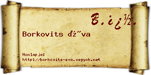 Borkovits Éva névjegykártya