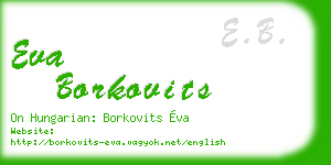 eva borkovits business card
